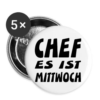 Chef - Buttons groß 56 mm (5er Pack) - Weiß - Vorne