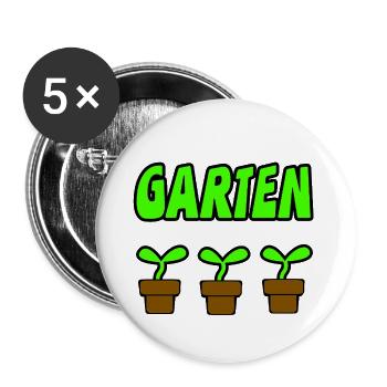Garten - Buttons groß 56 mm (5er Pack) - Weiß - Vorne
