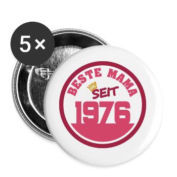 Mutti 1976 - Buttons groß 56 mm (5er Pack) - Weiß - Vorne