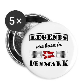 Redbrush Cross Flag Denmark - Buttons large 2.2''/56 mm (5-pack) - white - Front