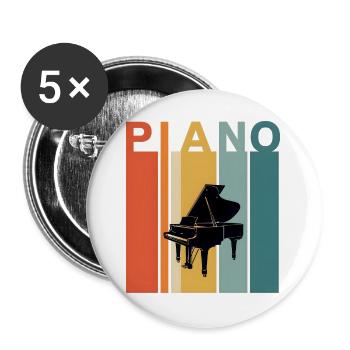 Vintage Piano Gift - Buttons large 2.2''/56 mm (5-pack) - white - Front