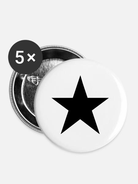 Stern - Buttons groß 56 mm (5er Pack) - Weiß