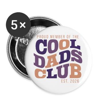 Cool Dads Club - Dad-to-be 2026 Gift - Buttons large 2.2''/56 mm (5-pack) - white - Front