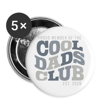Cool Dads Club - Dad 2026 Gift - Buttons large 2.2''/56 mm (5-pack) - white - Front