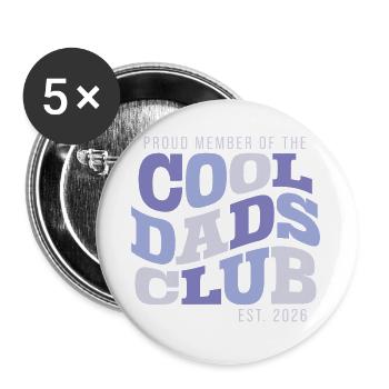 Cool Dads Club - Dad 2026 Father's Day Gift - Buttons large 2.2''/56 mm (5-pack) - white - Front