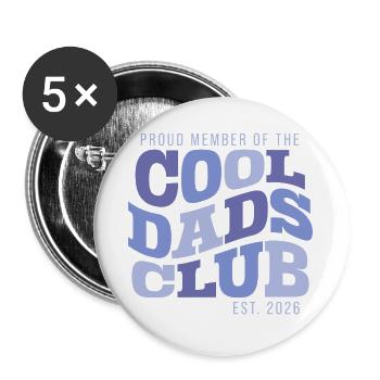 Cool Dads Club - Dad 2026 Gift - Buttons large 2.2''/56 mm (5-pack) - white - Front