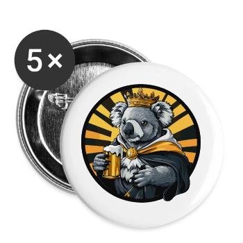 Koala Beer Funny - Buttons large 2.2''/56 mm (5-pack) - white - Front