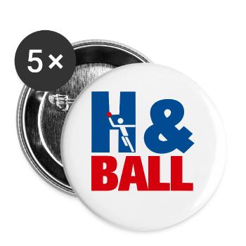 H&Ball Handball Sports Graphics - Buttons large 2.2''/56 mm (5-pack) - white - Front