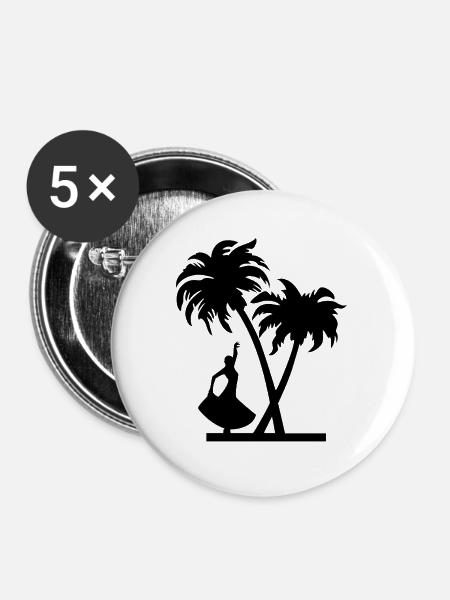 Tanzen - Buttons groß 56 mm (5er Pack) - Weiß