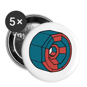 Detailed Skateboard Wheel Crew - Buttons large 2.2''/56 mm (5-pack) - white - Front
