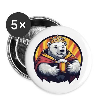 La bière Polar Bear Drôle - Lot de 5 grands badges (56 mm) - blanc - Devant