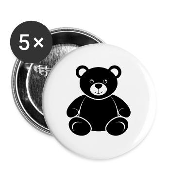 teddy bear - Buttons large 2.2''/56 mm (5-pack) - white - Front