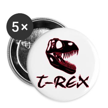 Tyrannosaurier - Buttons groß 56 mm (5er Pack) - Weiß - Vorne
