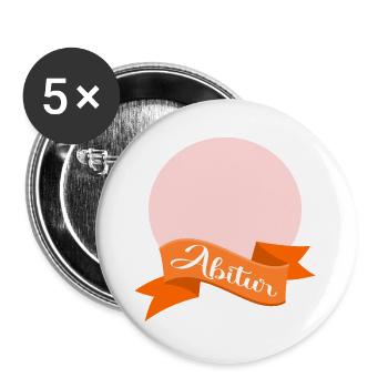 Abitur Schleife - Buttons groß 56 mm (5er Pack) - Weiß - Vorne