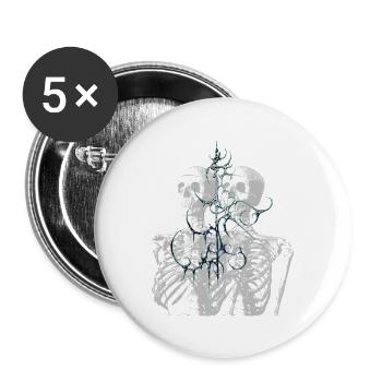 Glitch Skeleton Melt Dark Aesthetic Design - Buttons groß 56 mm (5er Pack) - Weiß - Vorne