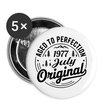juillet 1977 – Légende des sommets et montagnes - Lot de 5 grands badges (56 mm) - blanc - Devant