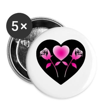 Roses - Lot de 5 grands badges (56 mm) - blanc - Devant