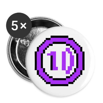 Arcade Münze 10 Jahre Jubiläum - Buttons groß 56 mm (5er Pack) - Weiß - Vorne