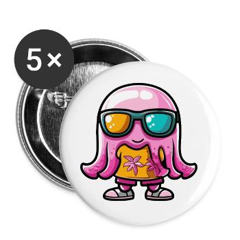 Vacances de bandes dessinées sur les Méduses - Lot de 5 grands badges (56 mm) - blanc - Devant
