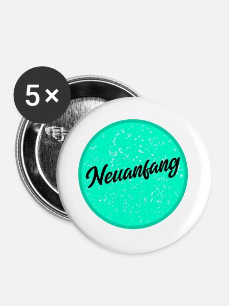 Neuanfang - Buttons groß 56 mm (5er Pack) - Weiß