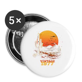 Millésime 1977 - Lot de 5 grands badges (56 mm) - blanc - Devant