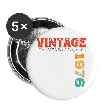 Vintage 1976 - Buttons groß 56 mm (5er Pack) - Weiß - Vorne