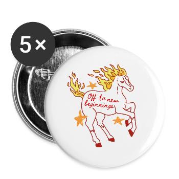 Fiery Horse: Dawn of the New - Buttons large 2.2''/56 mm (5-pack) - white - Front