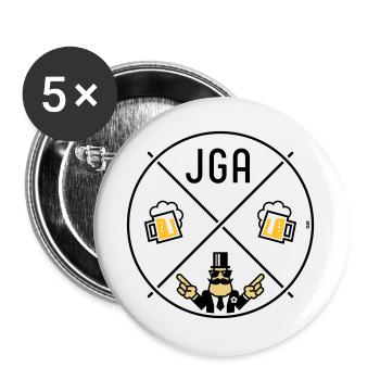 Bachelor Party Groom Hand Signal Beer Circle Symbol POS 3C - Buttons large 2.2''/56 mm (5-pack) - white - Front
