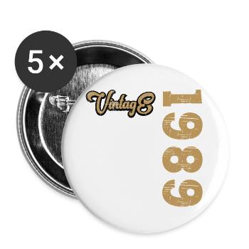 Millésime 1989 - Lot de 5 grands badges (56 mm) - blanc - Devant