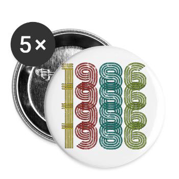 Millésime 1986 - Lot de 5 grands badges (56 mm) - blanc - Devant