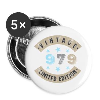 Millésime 1979 - Lot de 5 grands badges (56 mm) - blanc - Devant