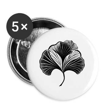 Ginkgo Leaf - Buttons large 2.2''/56 mm (5-pack) - white - Front