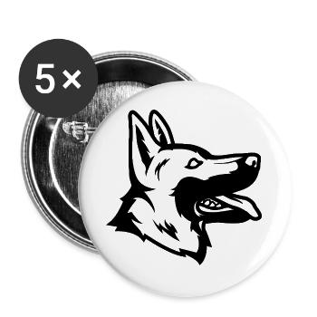 Deutscher Schäferhund - Buttons groß 56 mm (5er Pack) - Weiß - Vorne