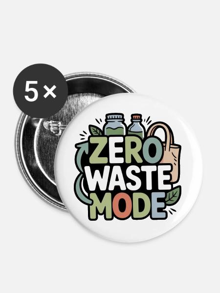 zero-waste-mode - Buttons groß 56 mm (5er Pack) - Weiß