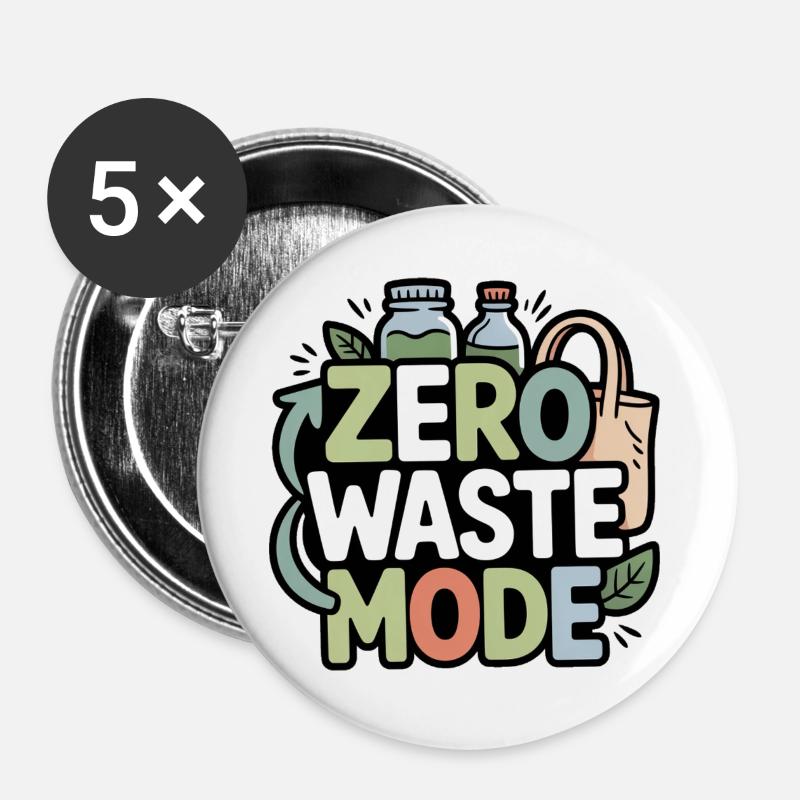 zero-waste-mode - Buttons groß 56 mm (5er Pack) - Weiß