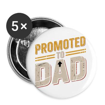 Papa cool Fête des pères Humour paternel - Lot de 5 grands badges (56 mm) - blanc - Devant