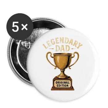 Legendary Dad – Retro Trophy Édition Originale - Lot de 5 grands badges (56 mm) - blanc - Devant
