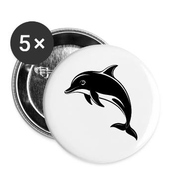 Dolphin - Buttons large 2.2''/56 mm (5-pack) - white - Front