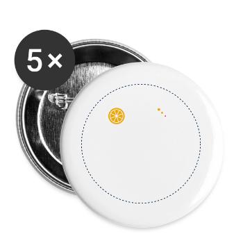 Zitrus Orbit Druck - Buttons groß 56 mm (5er Pack) - Weiß - Vorne