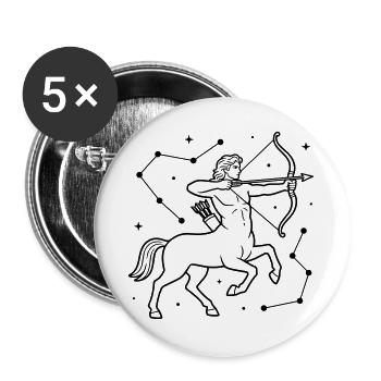 Sagittarius zodiac sign - Buttons large 2.2''/56 mm (5-pack) - white - Front