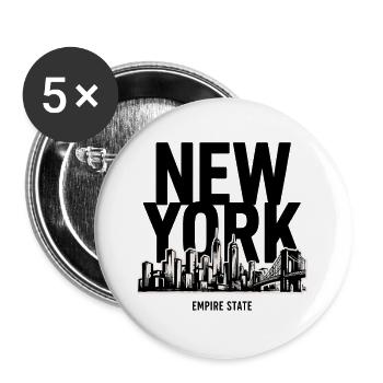 Silhouette urbaine: skyline et ponts - Lot de 5 grands badges (56 mm) - blanc - Devant
