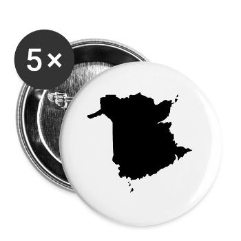 Karte von New Brunswick - Buttons groß 56 mm (5er Pack) - Weiß - Vorne