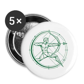 Schütze Sternzeichen – Ziel & Freiheit - Buttons groß 56 mm (5er Pack) - Weiß - Vorne