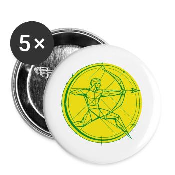Schütze Sternzeichen – Ziel & Freiheit - Buttons groß 56 mm (5er Pack) - Weiß - Vorne