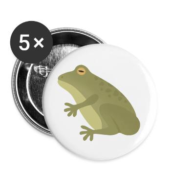 Smaragdfrosch-Silhouette in erdigen Tönen - Buttons groß 56 mm (5er Pack) - Weiß - Vorne