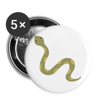Illustration de serpent à motif olive - Lot de 5 grands badges (56 mm) - blanc - Devant