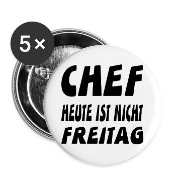 Chef - Buttons groß 56 mm (5er Pack) - Weiß - Vorne