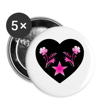 Blumen - Buttons groß 56 mm (5er Pack) - Weiß - Vorne