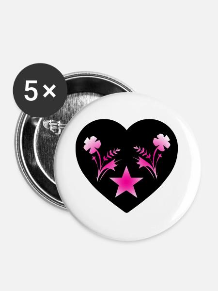 Blumen - Buttons groß 56 mm (5er Pack) - Weiß