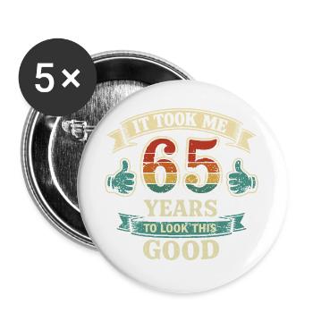 65 Years - It Took Me 65 Years To Be This Beautiful - Buttons large 2.2''/56 mm (5-pack) - white - Front